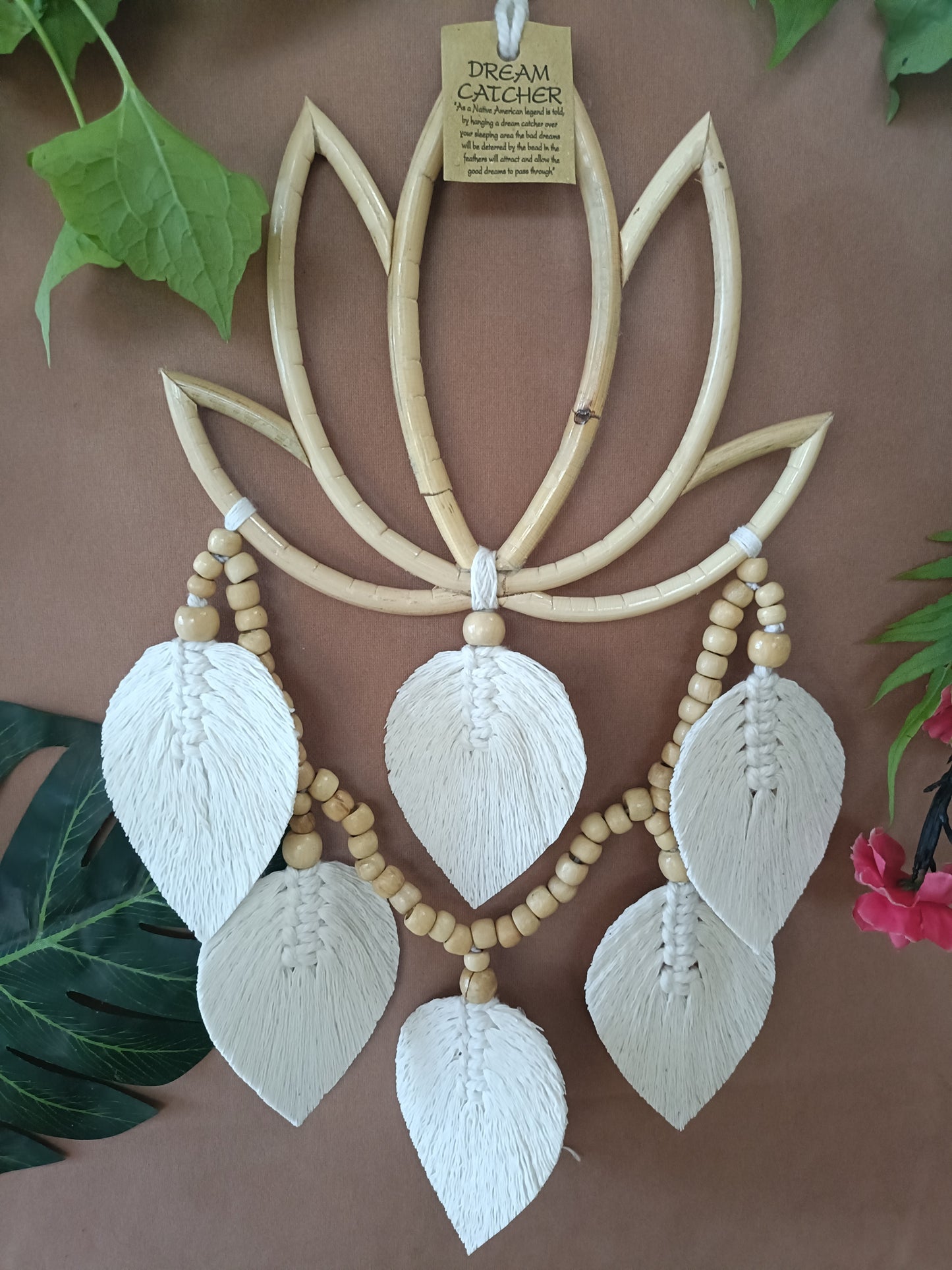 Handcrafted Boho Dreamcatcher | Rattan and Cotton Wall Hanging Decor | 27cm Diameter | Custom Orders Available