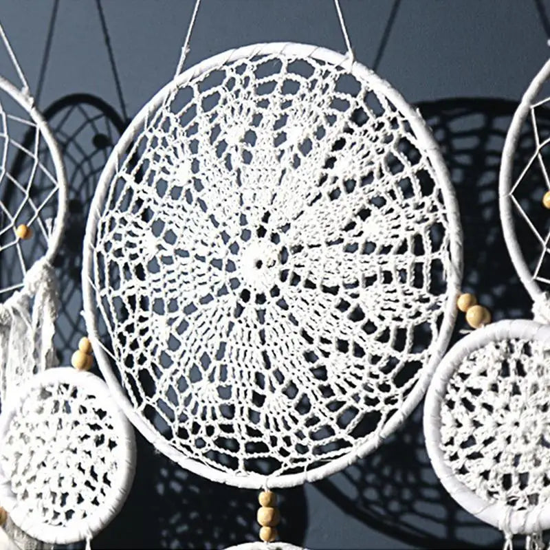 5pcs Boho Macrame Dream Catchers – Handmade Wall Art for Nursery