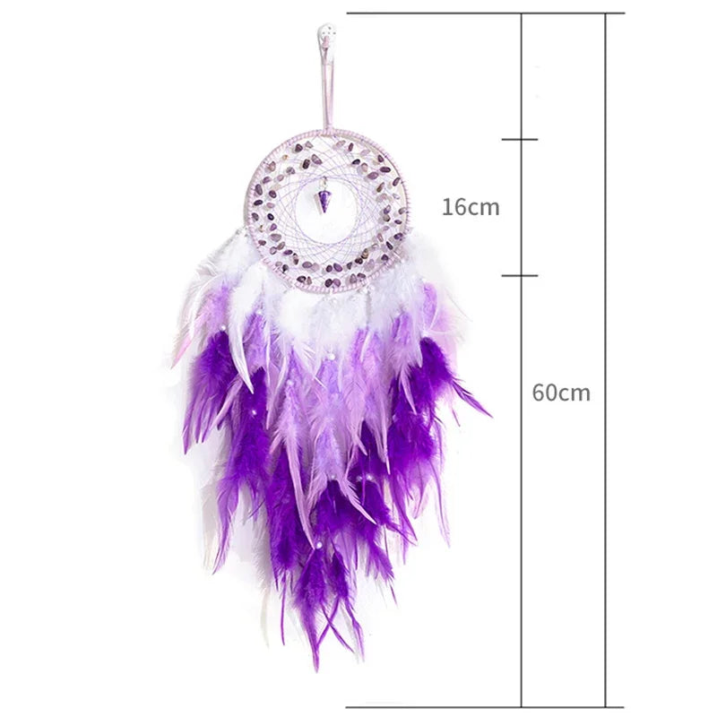 Tree of True Love Dreamcatcher – Handmade Feather Wall Hanging Decor