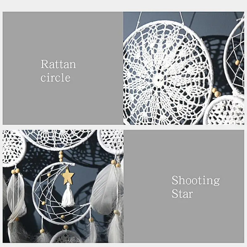 5pcs Boho Macrame Dream Catchers – Handmade Wall Art for Nursery