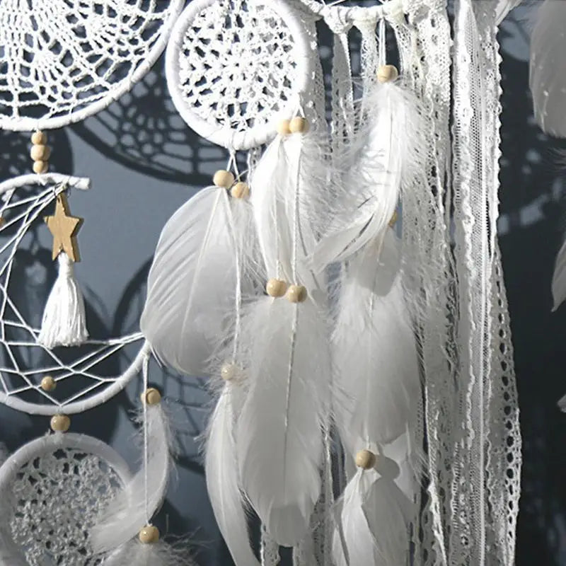 5pcs Boho Macrame Dream Catchers – Handmade Wall Art for Nursery