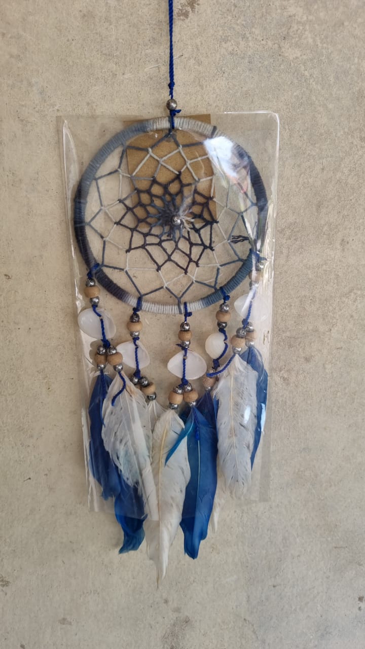 10cm handmade dreamcatchers with colorful feathers and cowrie shells in clear packaging, perfect for boho decor or gift