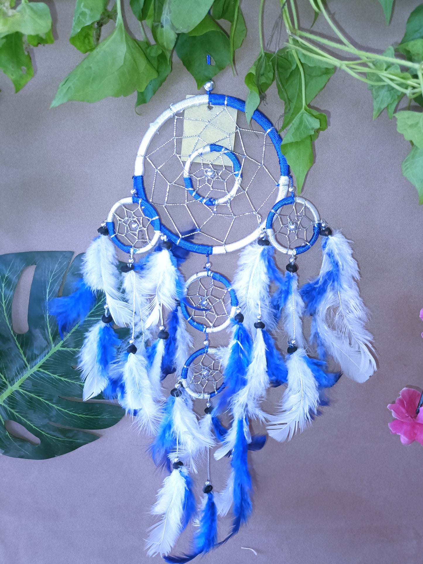 Baby Dreamcatcher – Rattan, Beads & Feathers, 12cm x 30cm
