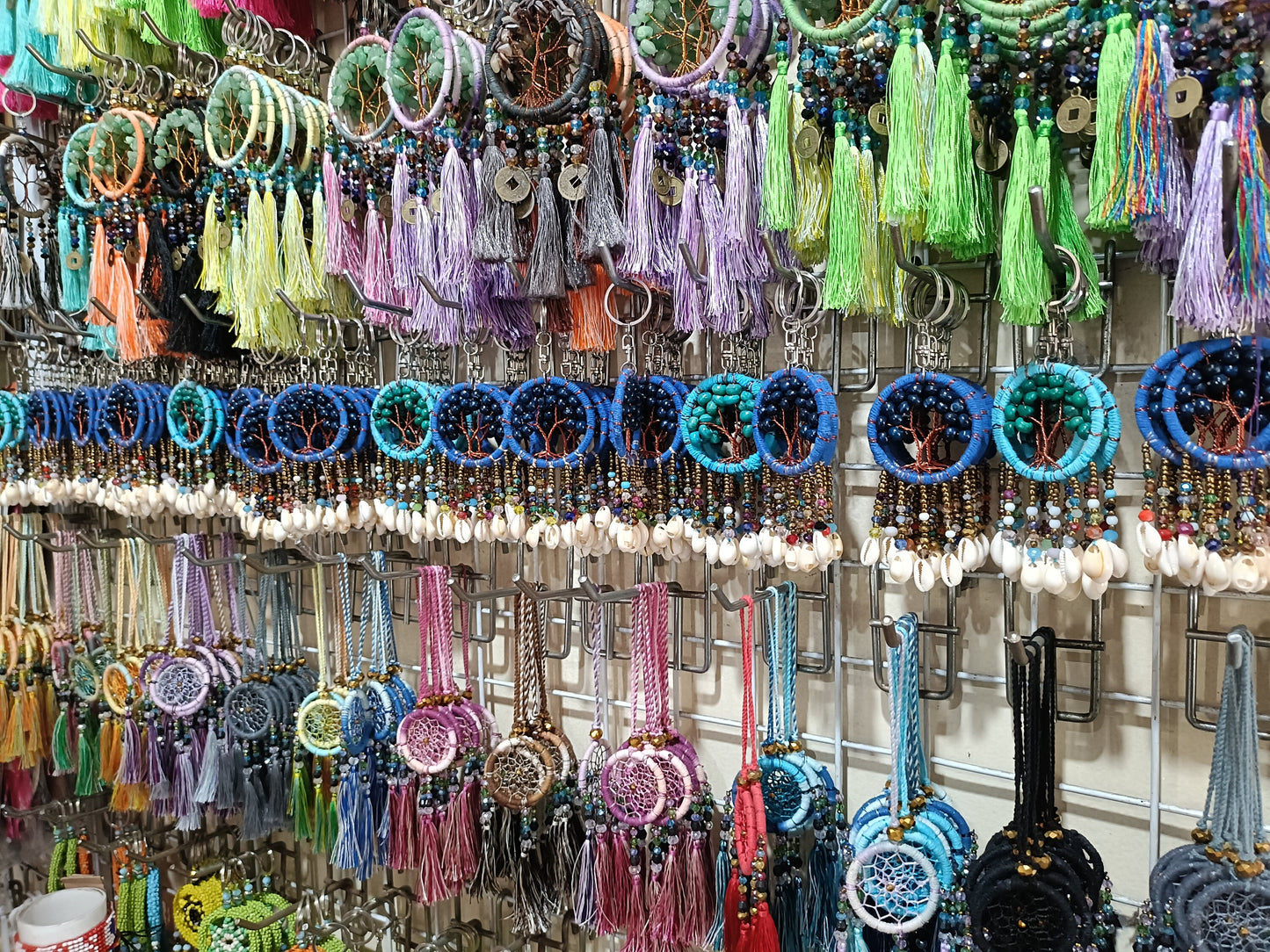 Tree of Life Dreamcatcher Keychain Charm - Handmade Beaded Boho Accessories - Handmade Artisan Wholesale