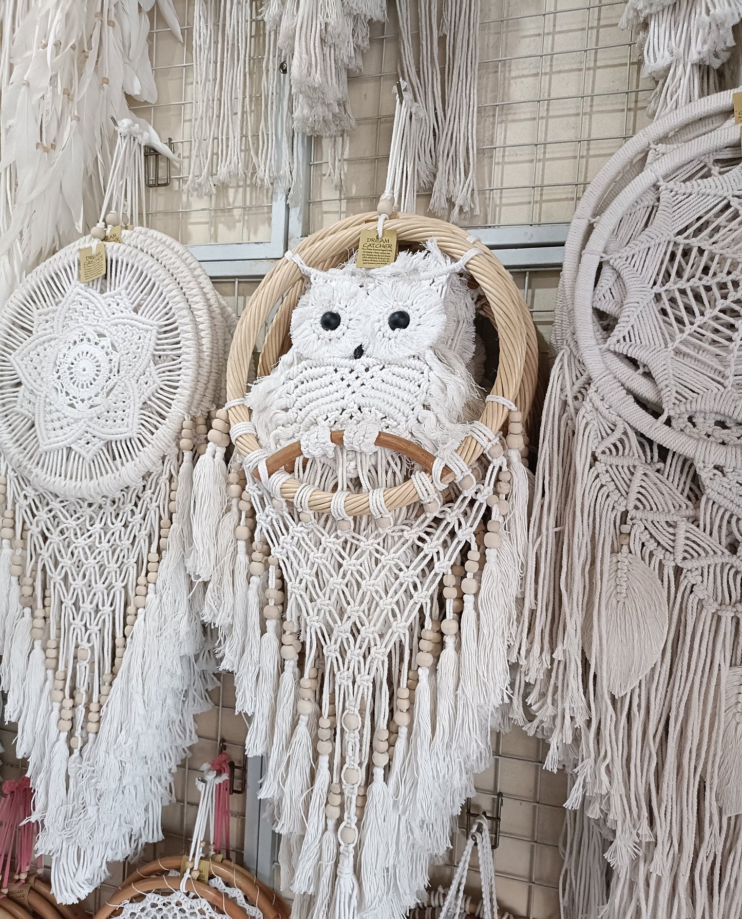 Huge Owl Dreamcatcher with Macrame & Tassels – 100cm Lotus Design