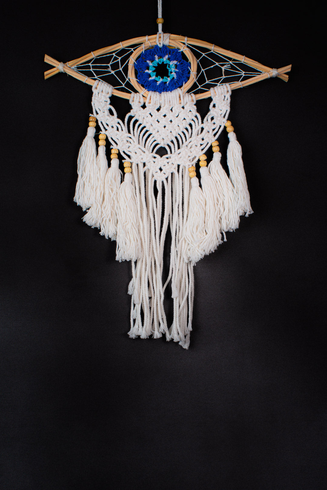 Handmade Eye-Shaped Macramé Dreamcatcher | 25 cm Rattan Frame | Tassel Wall Art | Wholesale & Custom Bulk Supplier