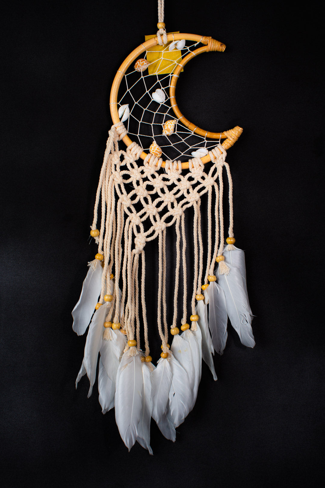 Handmade Macramé Tree-of-Life Dreamcatcher | 12 cm Hoop | White Feather Boho Wall Art | Wholesale & Custom Bulk Supplier
