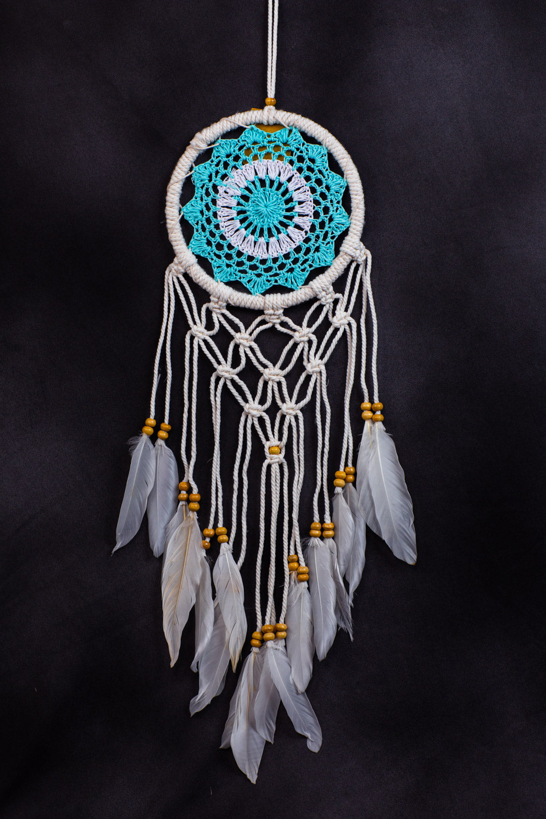 Bohemian Handmade Dreamcatcher Wall Hanging – Crochet & Feather Decor – Wholesale Macrame Dream Catcher for Gifts & Business