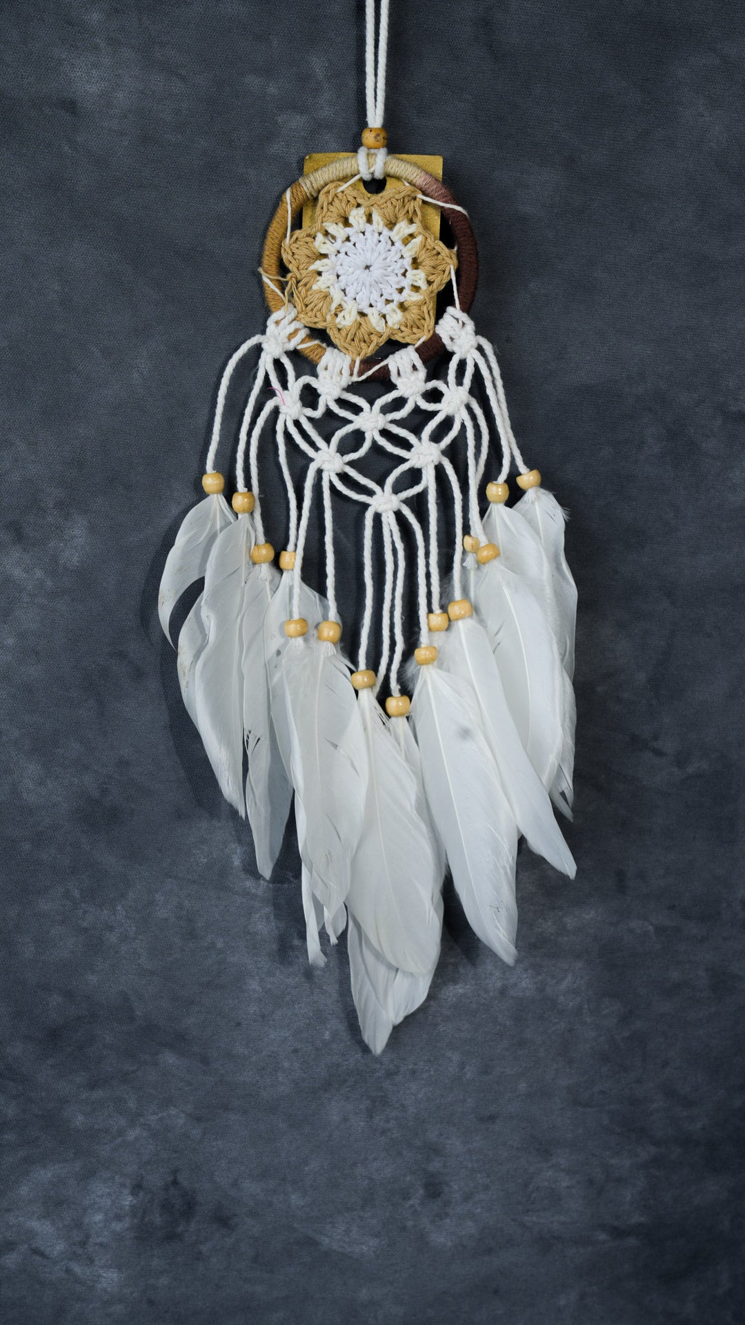 Dreamcatcher supplies wholesale | 6cm Rattan & Feather Wall Hanging | Bulk Orders Available