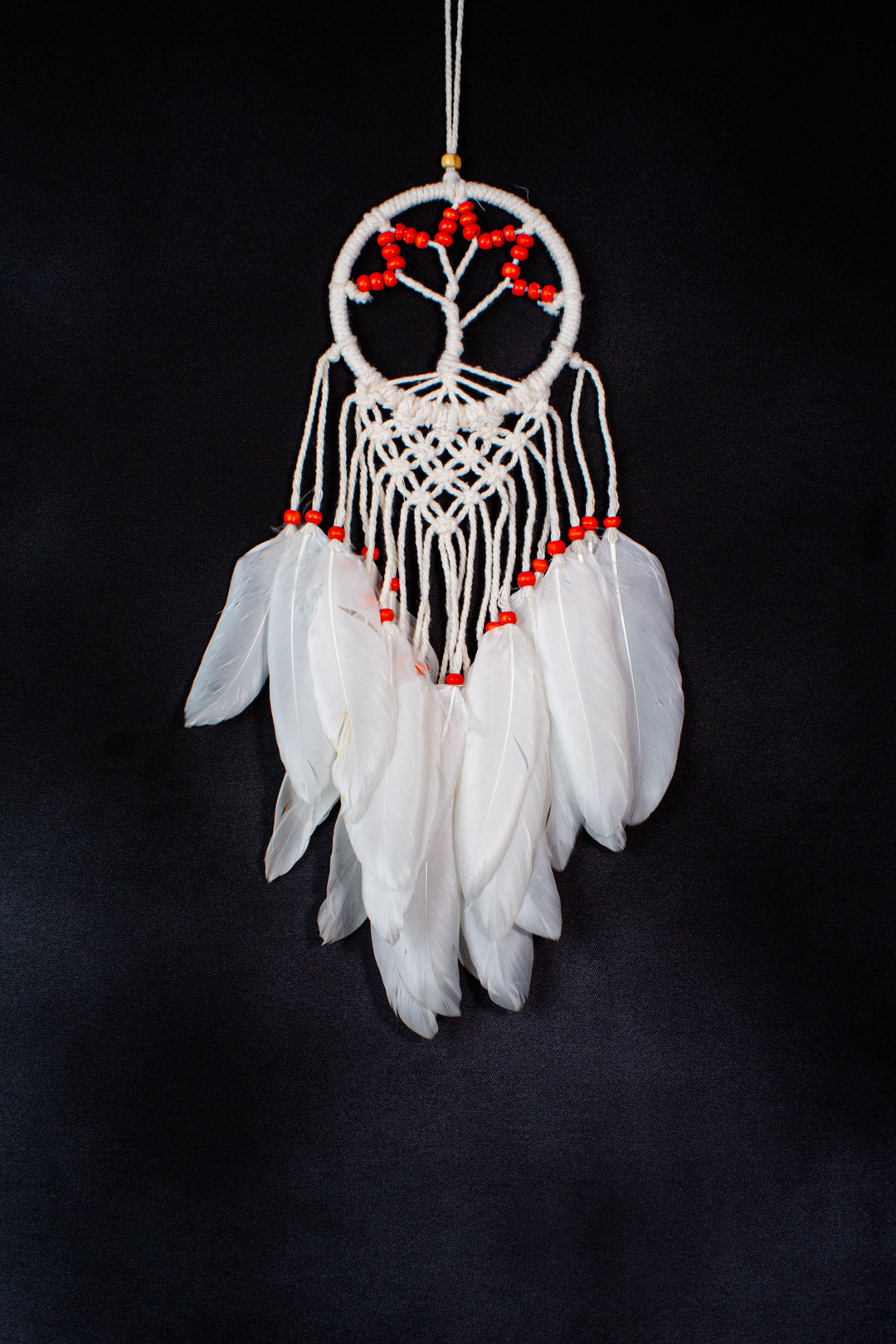Hand-Knit Macramé Tree-of-Life Dreamcatcher | White Feather Wall Hanging | Wholesale & Custom Bulk Orders