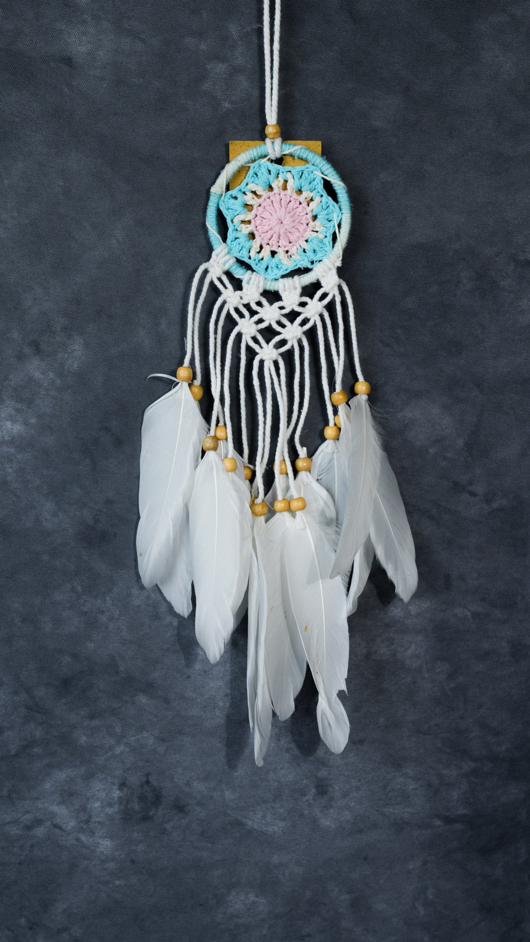 Dreamcatcher supplies wholesale | 6cm Rattan & Feather Wall Hanging | Bulk Orders Available