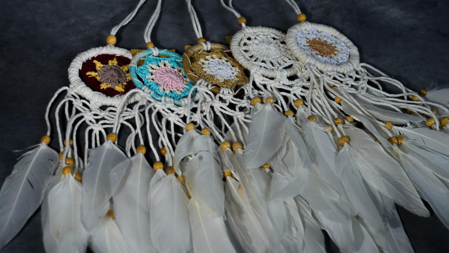 Dreamcatcher supplies wholesale | 6cm Rattan & Feather Wall Hanging | Bulk Orders Available