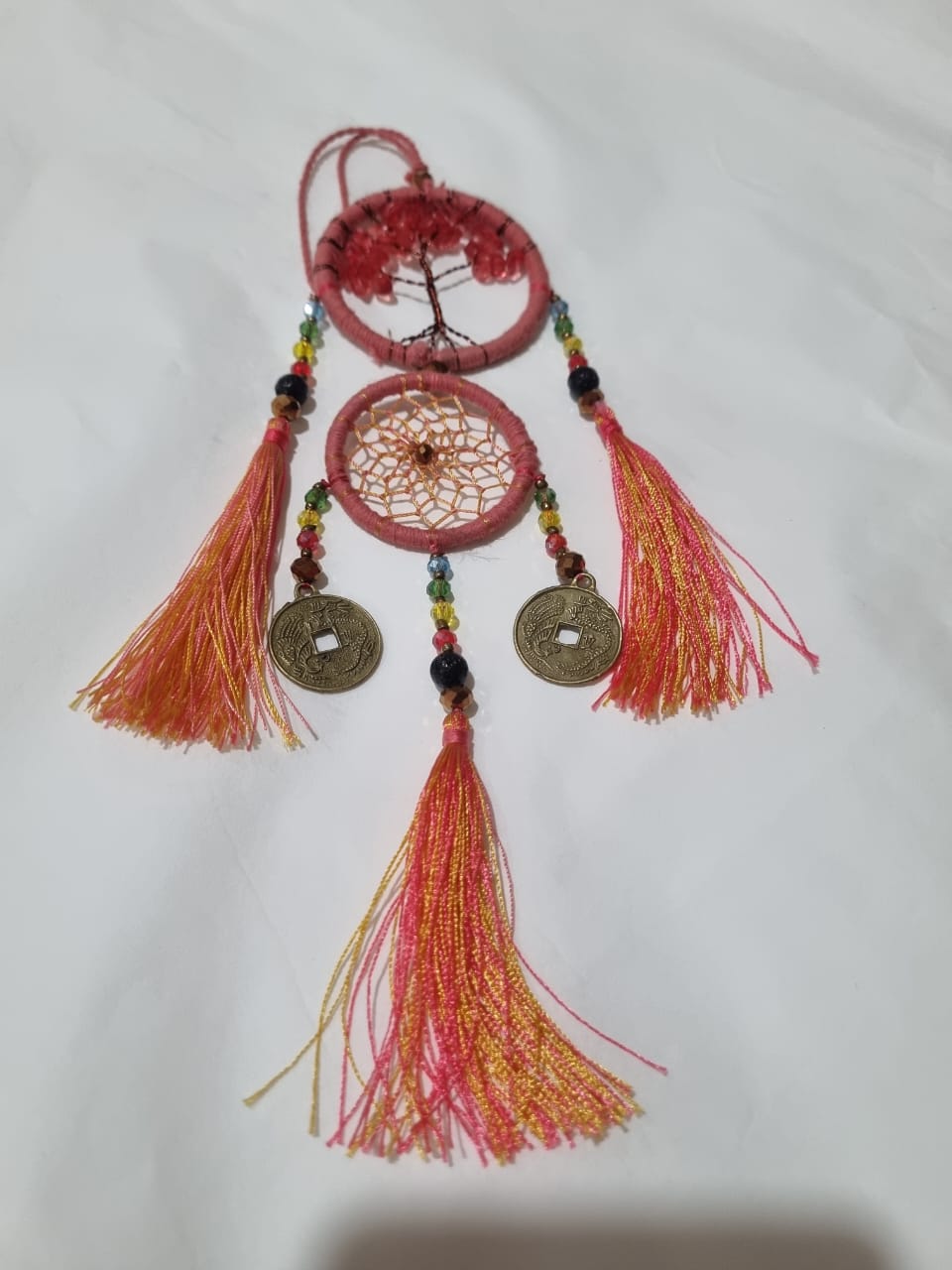 Wholesale Handmade Double Dreamcatcher with Crystals & Tree of Life Wall Hanging - Custom Orders Welcome