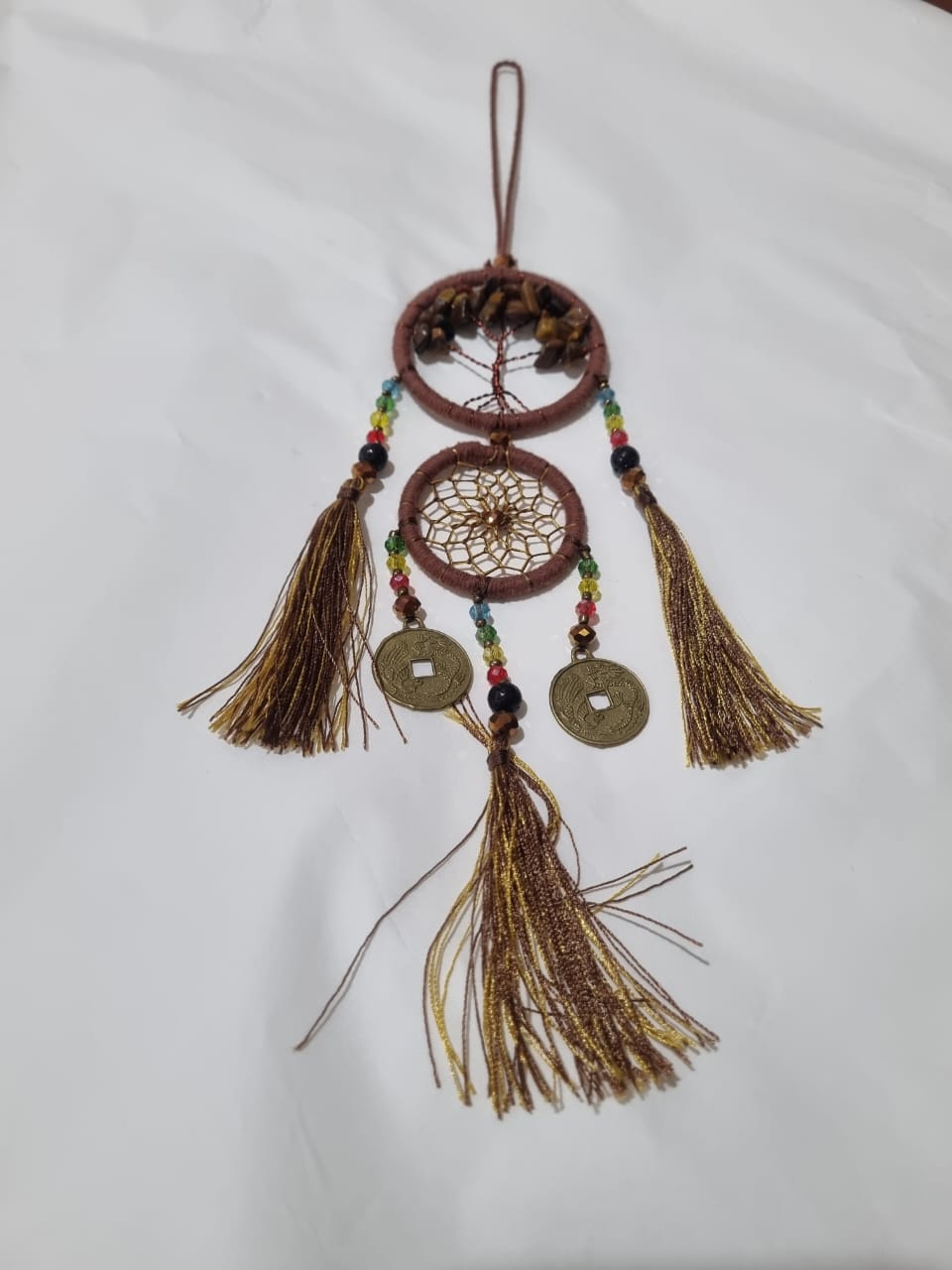 Wholesale Handmade Double Dreamcatcher with Crystals & Tree of Life Wall Hanging - Custom Orders Welcome
