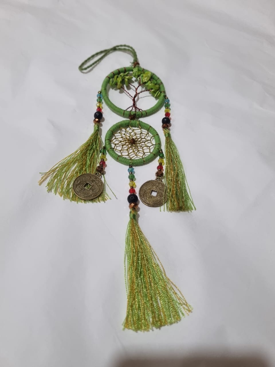 Wholesale Handmade Double Dreamcatcher with Crystals & Tree of Life Wall Hanging - Custom Orders Welcome