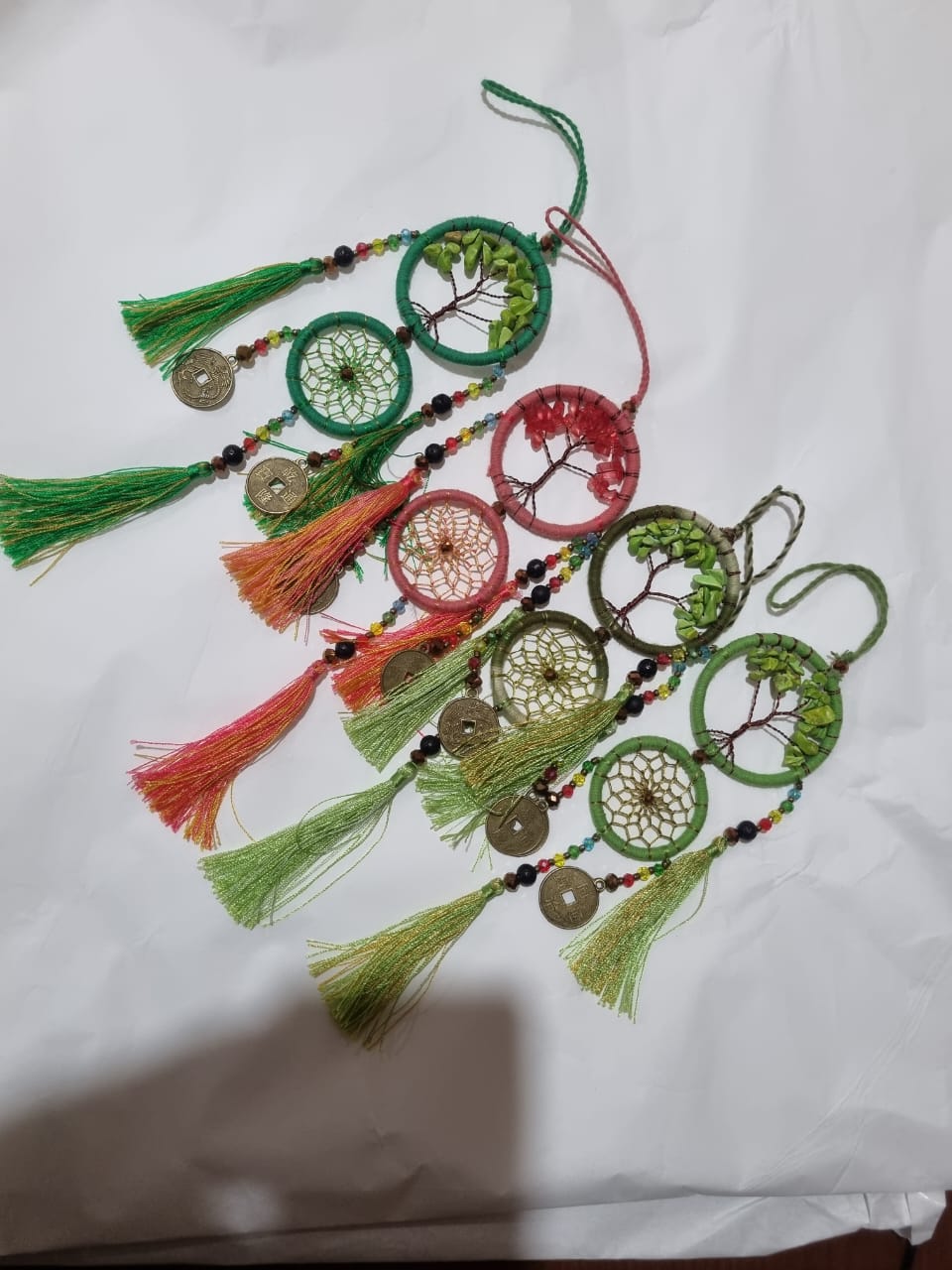Wholesale Handmade Double Dreamcatcher with Crystals & Tree of Life Wall Hanging - Custom Orders Welcome