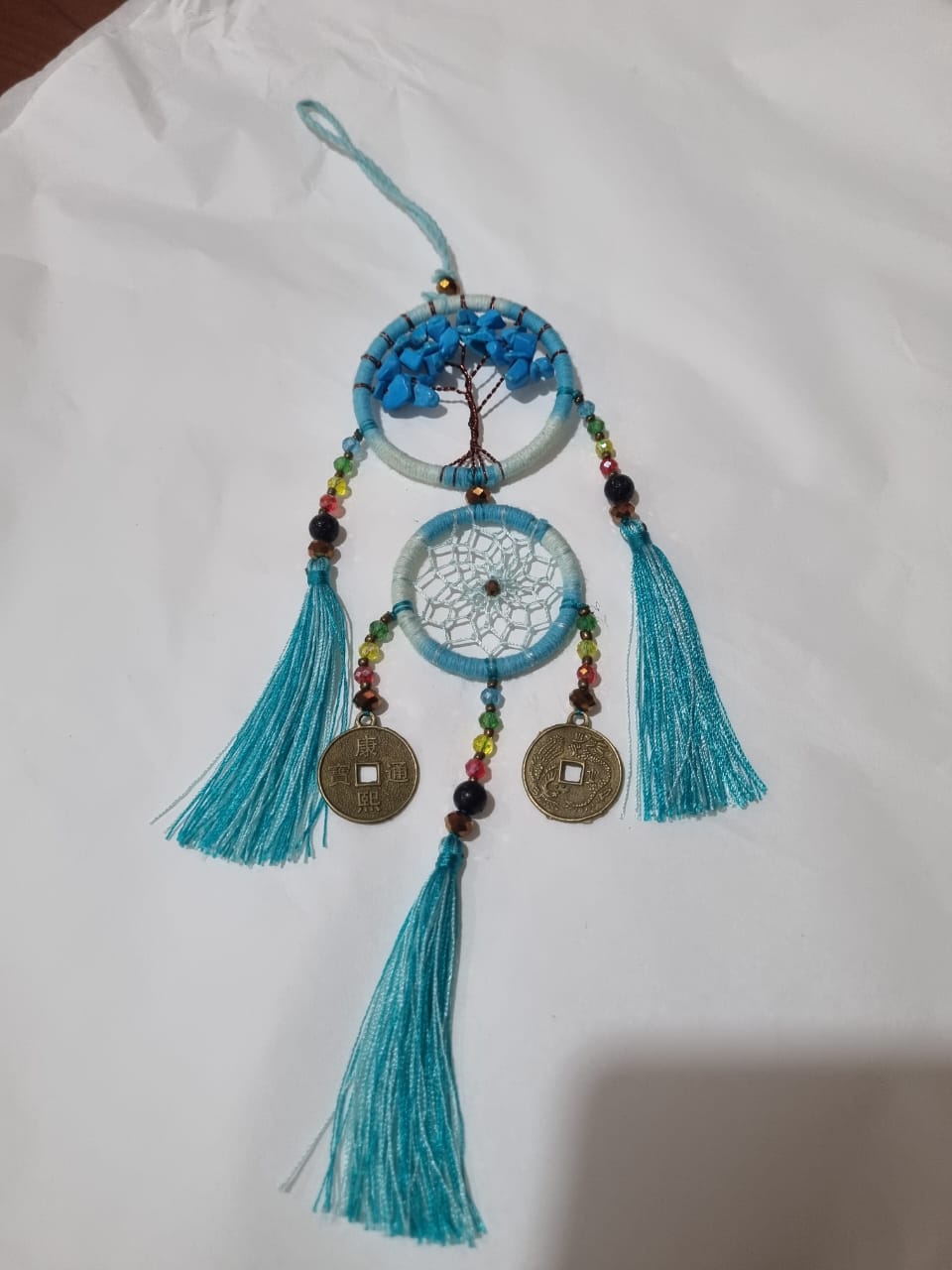Wholesale Handmade Double Dreamcatcher with Crystals & Tree of Life Wall Hanging - Custom Orders Welcome