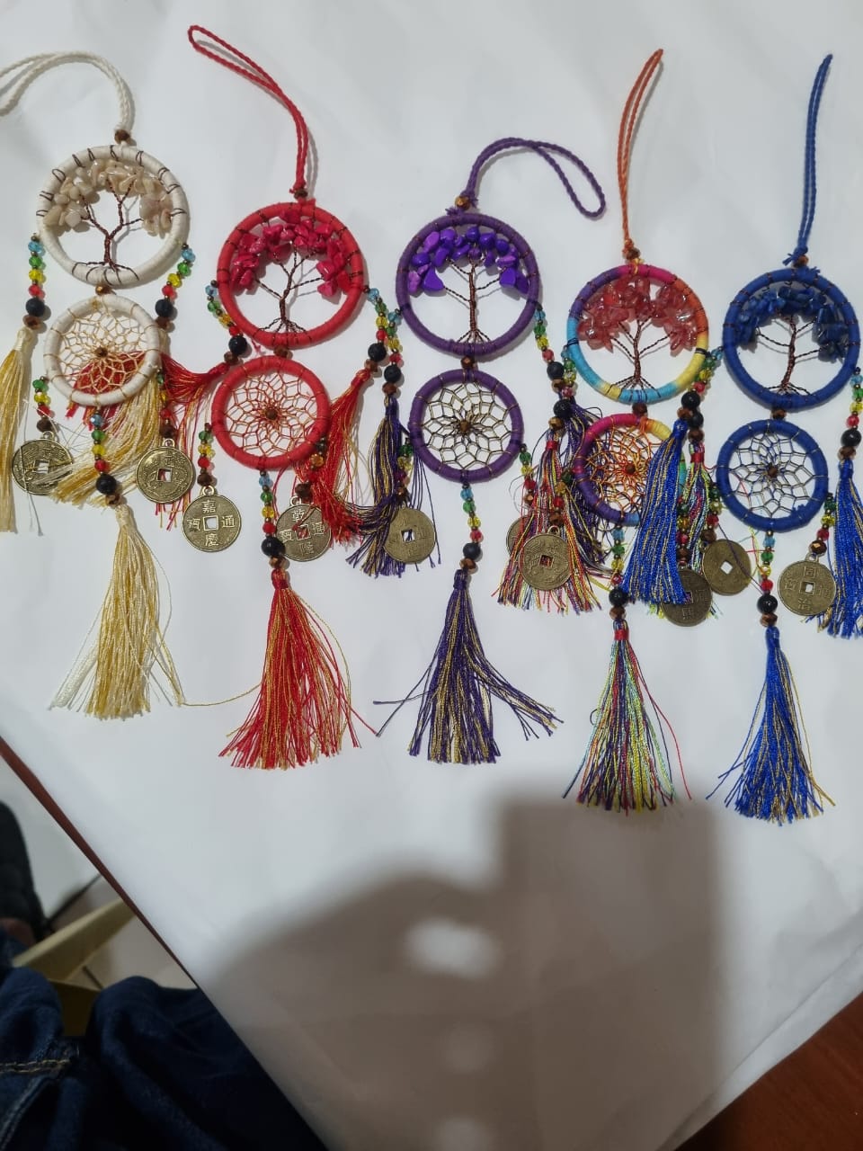 Wholesale Handmade Double Dreamcatcher with Crystals & Tree of Life Wall Hanging - Custom Orders Welcome