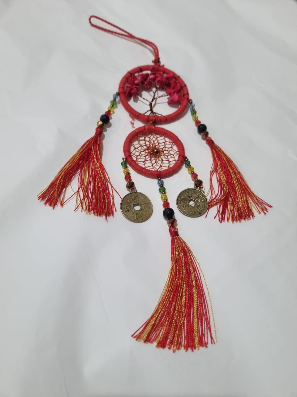 Wholesale Handmade Double Dreamcatcher with Crystals & Tree of Life Wall Hanging - Custom Orders Welcome