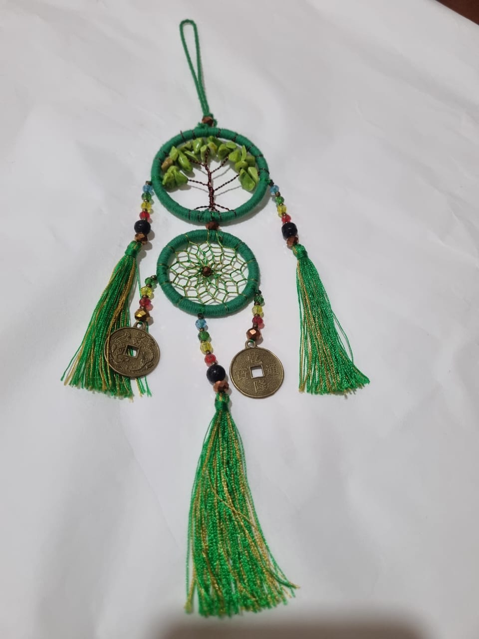 Wholesale Handmade Double Dreamcatcher with Crystals & Tree of Life Wall Hanging - Custom Orders Welcome