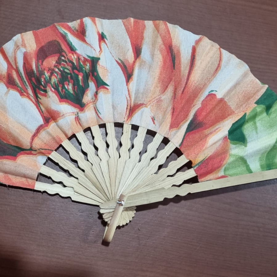 20cm handmade batik cotton folding fan with bamboo frame – cultural and decorative accessory