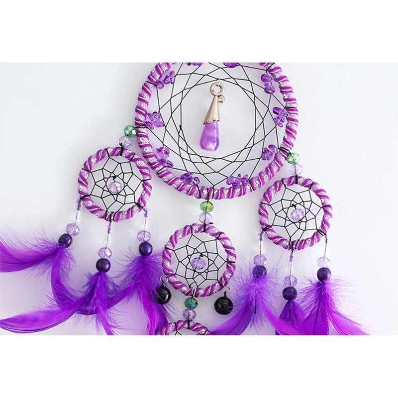 Handmade Traditional Feather Dreamcatcher- Hanging Home Wall Decor