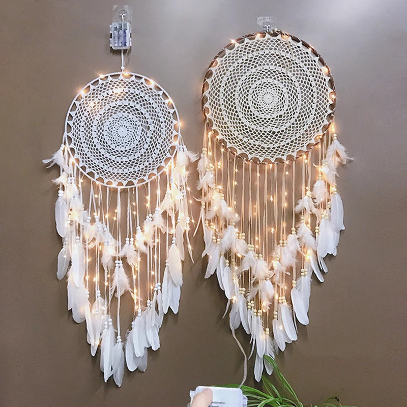 Large Nordic Dreamcatcher – Hanging Light Decor for Kids & Nursery