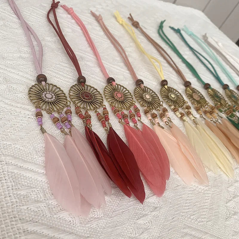 Handmade Mini Dreamcatcher – Feather Car Pendant & Wall Decor Gift