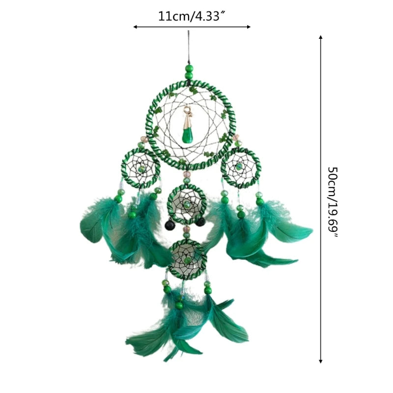 Handmade Traditional Feather Dreamcatcher- Hanging Home Wall Decor