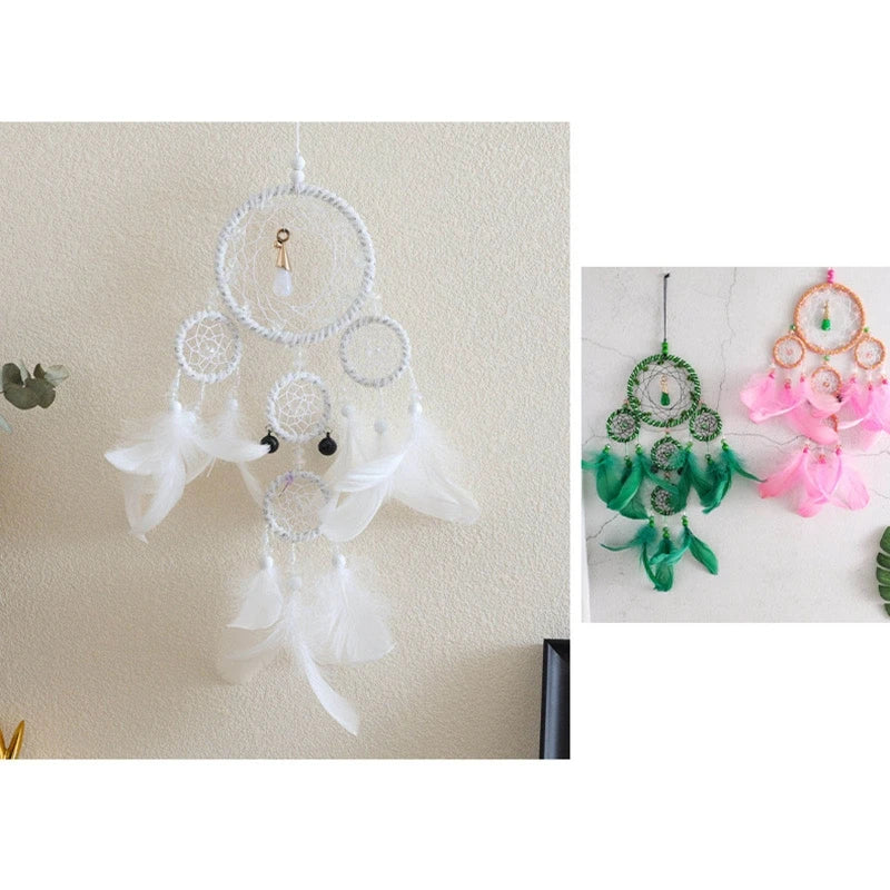 Handmade Traditional Feather Dreamcatcher- Hanging Home Wall Decor