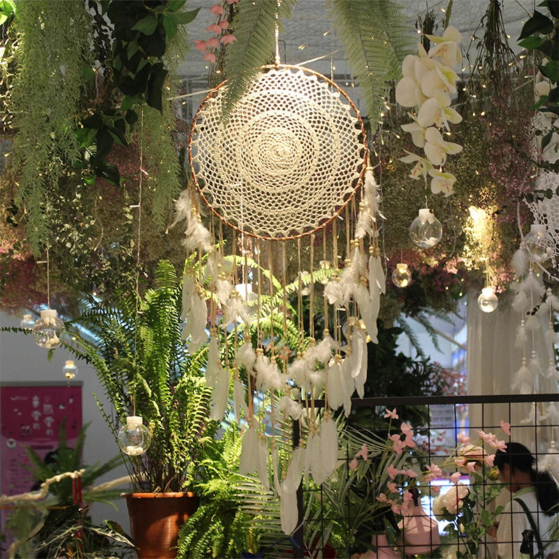 Large Nordic Dreamcatcher – Hanging Light Decor for Kids & Nursery