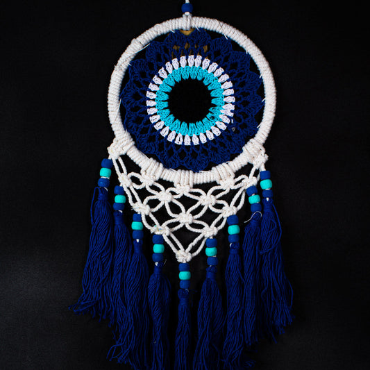 Handmade Crochet Mandala Dreamcatcher | 16 cm Macramé Hoop with Tassels & Beads | Wholesale & Custom Bulk Supplier