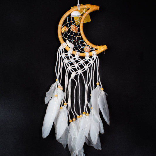 Handmade Macramé Tree-of-Life Dreamcatcher | 12 cm Hoop | White Feather Boho Wall Art | Wholesale & Custom Bulk Supplier