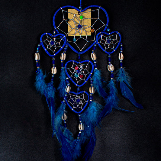 Handmade Heart Dreamcatcher | 12 cm Multi-Layer Shell & Feather Boho Wall Art | Wholesale & Custom Bulk Supplier