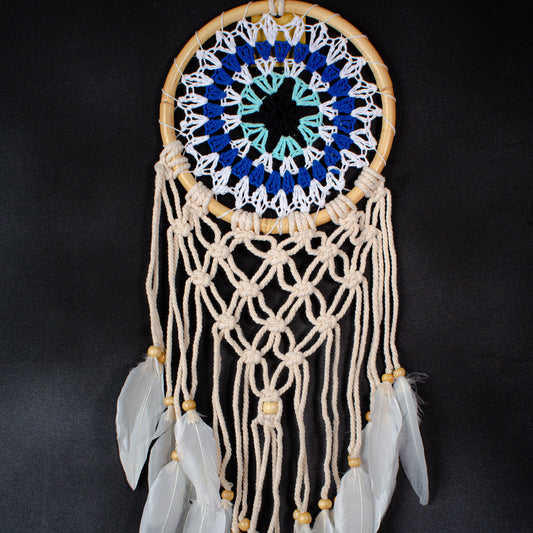 Handmade Bamboo Crochet Dreamcatcher | 16 cm Mandala Hoop, Tassels & Feathers | Wholesale & Custom Bulk Supplier