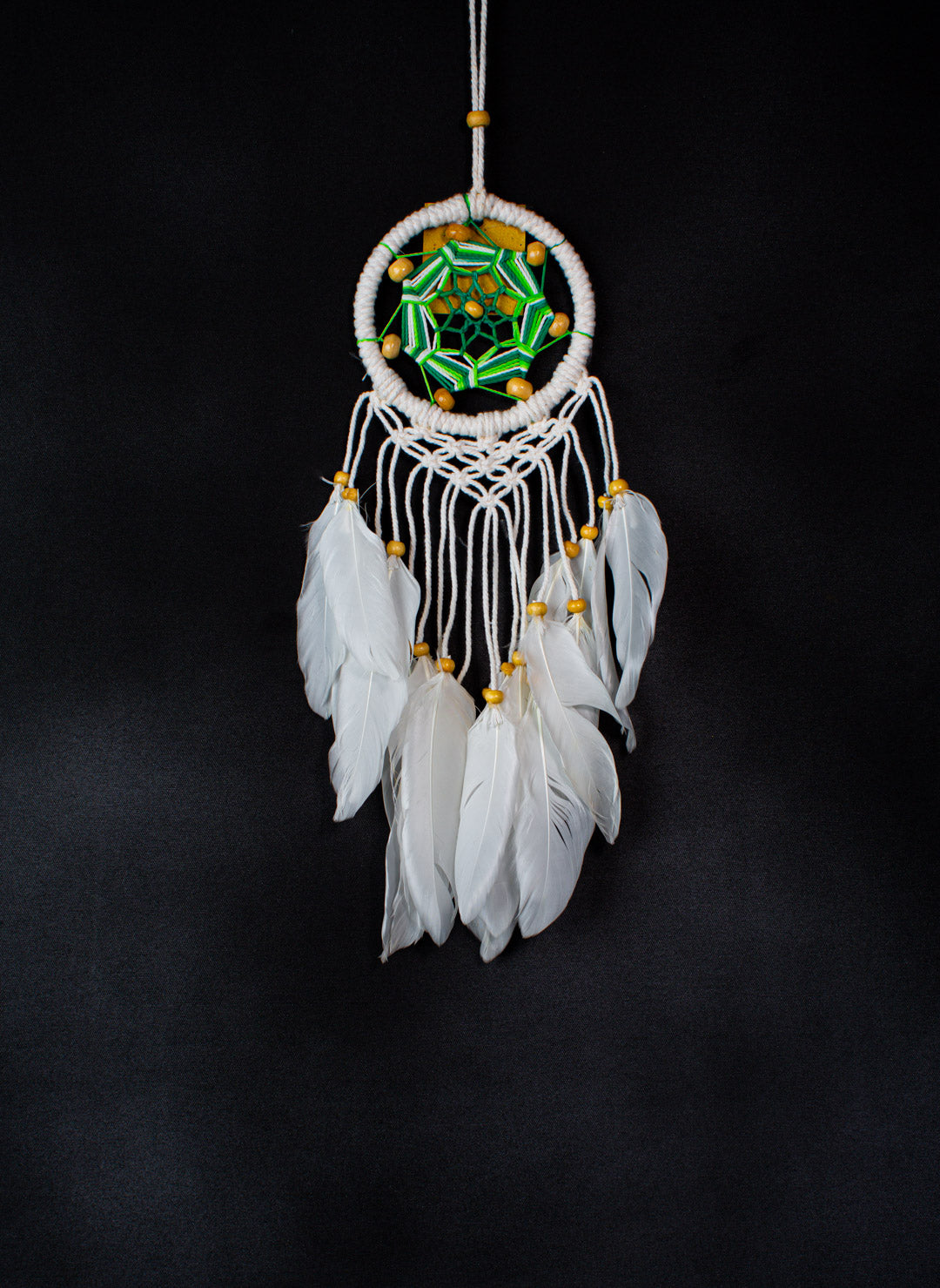 Handmade Mini Mandala Dreamcatcher – 10 cm Hoop, Tassels & Feathers