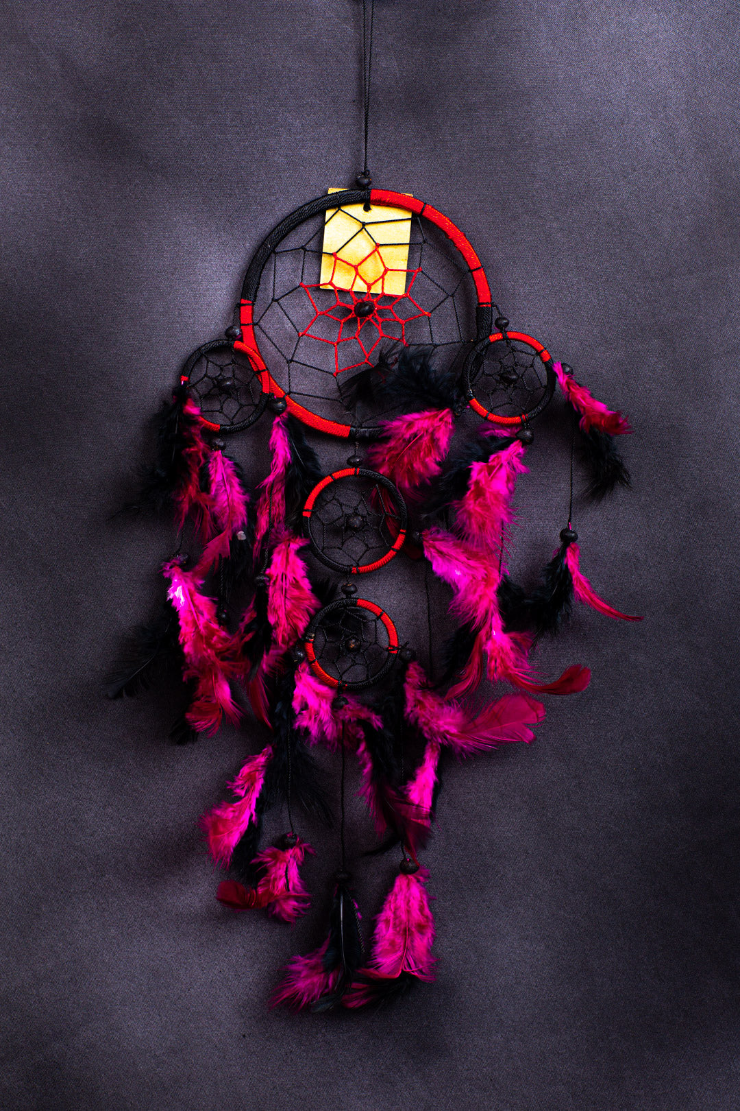 Handmade 12 cm Dreamcatcher – 40 cm Hanging Length | Wholesale & Custom Orders | Yellow, Blue, Magenta-Black, Orange