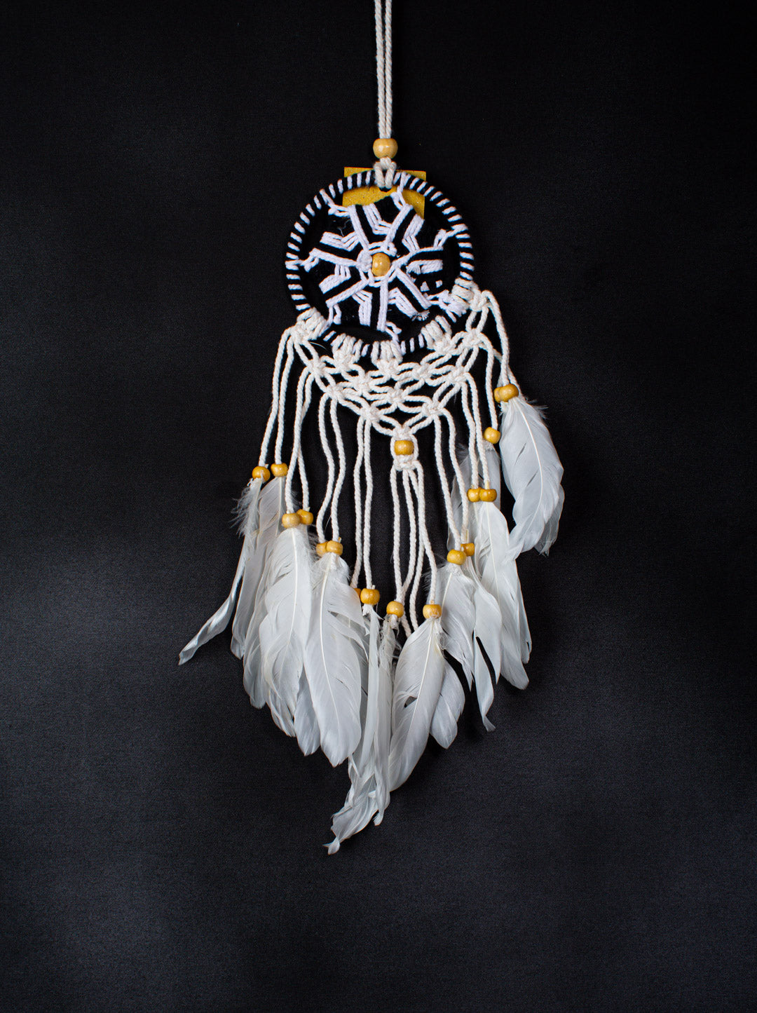 Handmade Mini Mandala Dreamcatcher – 10 cm Hoop, Tassels & Feathers